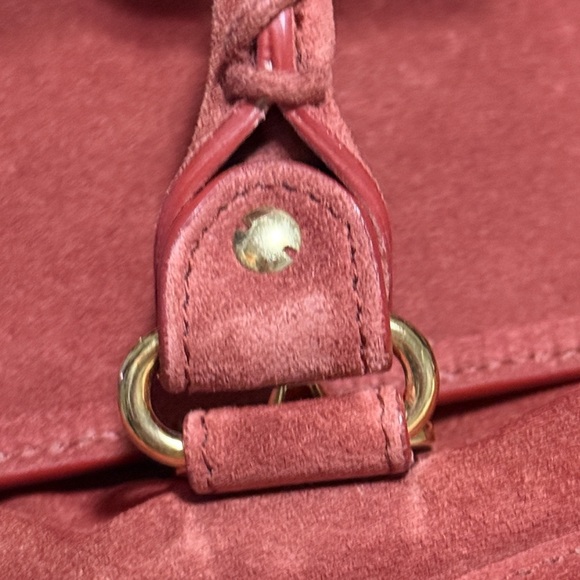 Auth Balenciaga Suede City Bag Brick brown metallic edge medium Strap RARE - Picture 9 of 13